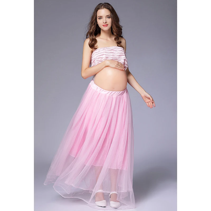 Женский комплект одежды для беременных, реквизит, бальное платье, юбки+ топы, 2 предмета, платье для беременных, для фотосессии, розовая свадьба
