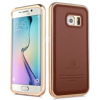 

Luxury Case For Samsung Galaxy S6/ S6 Edge/ S6 Edge Plus Metal Bumper Case Genuine Leather Case Hard Full Protection Back Cover