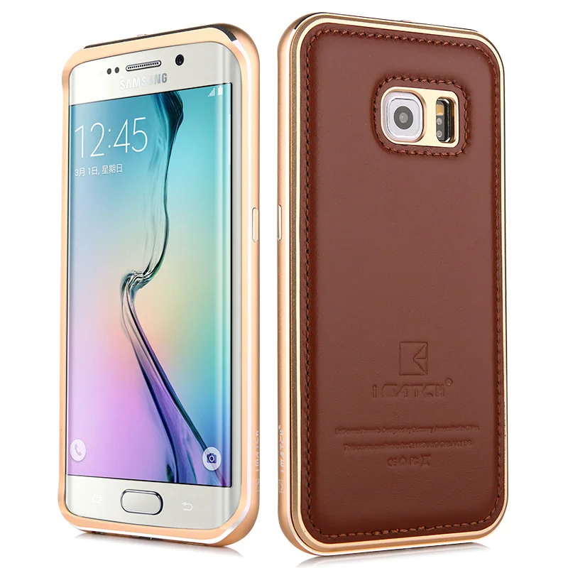 imágenes para Para Samsung Galaxy S6/S6 Edge/S6 Edge Plus Aluminio Parachoques del Metal de Cuero Genuino de Protección Duro Cubierta Posterior Del Teléfono vivienda imágenes para Para Samsung Galaxy S6/S6 Edge/S6 Edge Plus Aluminio Parachoques del Metal de Cuero Genuino de Protección Duro Cubierta Posterior Del Teléfono vivienda