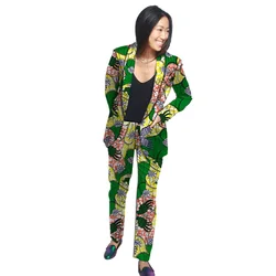 Formales Chaquetas de Cuello de Chal para Mujer con Pantalones, Pantalón de Impresión Africano, Trajes Dashiki, Elegantes Trajes Ankara Formales Chaquetas de Cuello de Chal para Mujer con Pantalones, Pantalón de Impresión Africano, Trajes Dashiki, Elegantes Trajes Ankara