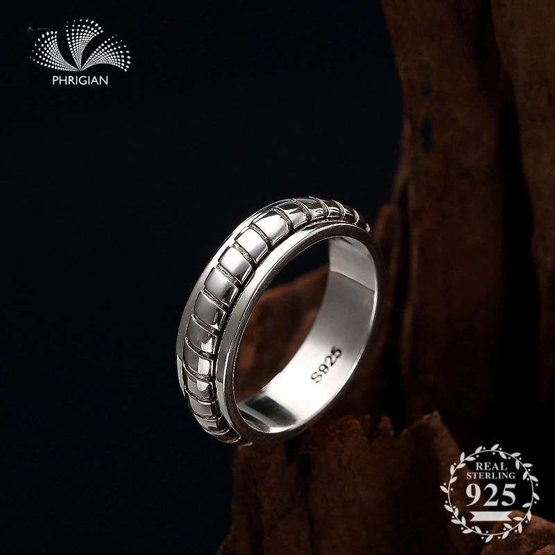 

NOT FAKE S925 Fine Jewelry Ring 925 Sterling Silver Women Handmade Vintage Natural Retro Exquisite unique pattern figure