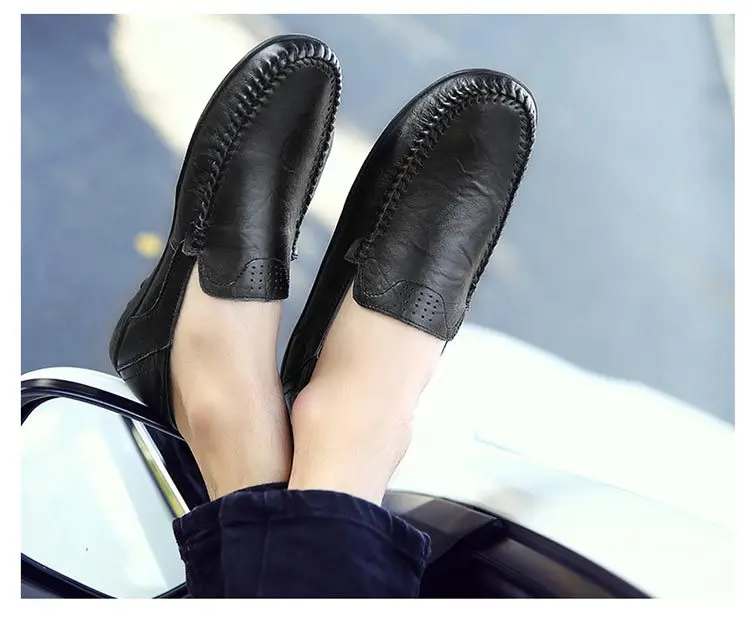 Мужская обувь повседневная Роскошная брендовая итальянская мужская обувь лоферы из натуральной кожи Мягкие Мокасины удобные дышащие слипоны обувь для вождения