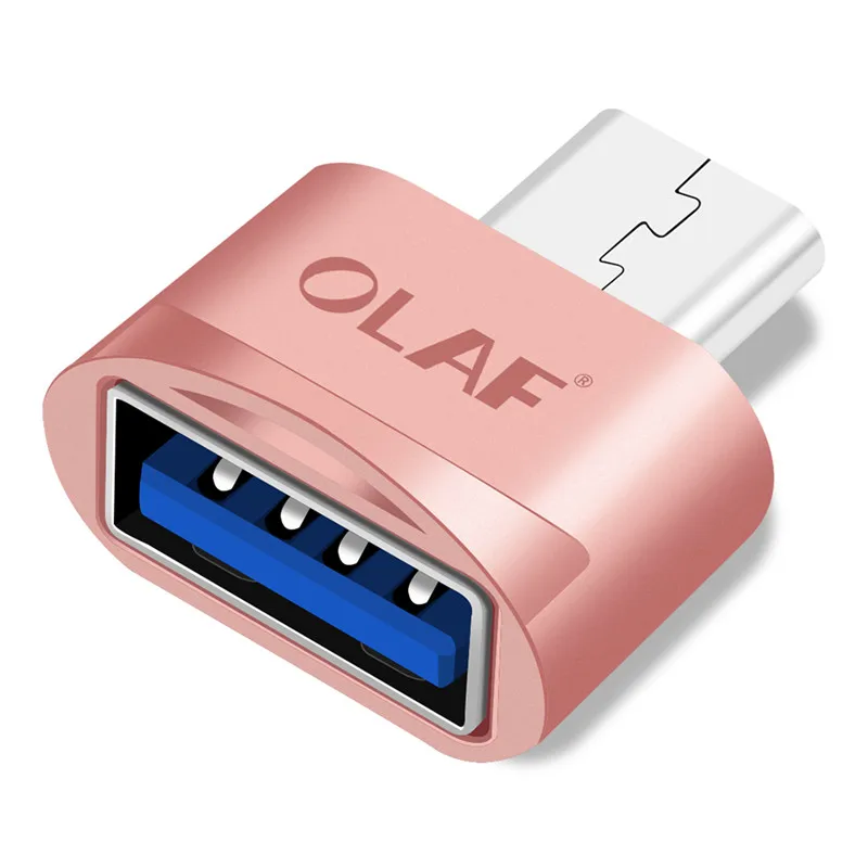 Олаф OTG type-C/usb type C адаптер типа OTG-C конвертер для samsung S8 для MacBook серии usb type C OTG Micro usb адаптер - Цвет: Rose Gold