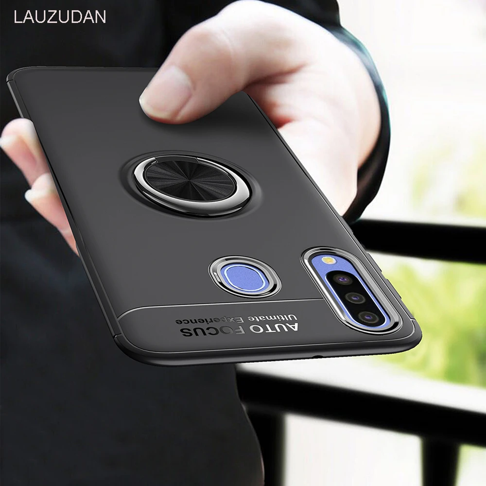 Luxury Shockproof Case For Samsung Galaxy A10 A30 A40 A50 A70 Bracket Ring Car Holder Matte Soft Silicone Cases Full Back Cover |