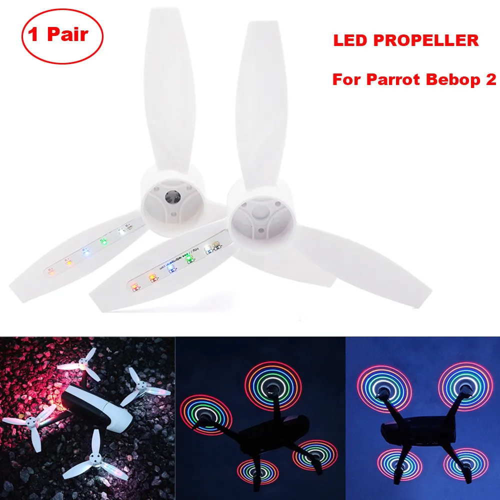 

HIPERDEAL 1Pairs LED Light Flash Propellers STARTRC LED flash Propeller Rechargeable For Drone Parrot Bebop 2 Accessories BAY21