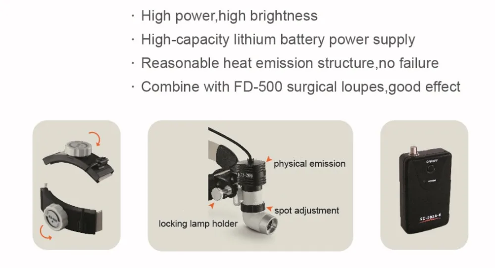 Высокое качество(5X 6X опционально) Хирургические лупы с KD-202A-6 высокой яркости 5 Вт медицинский хирургический стоматологический налобный фонарь