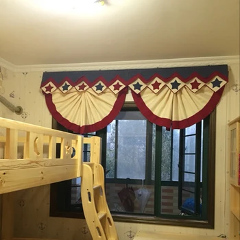 

Lift Curtain Cottage Bedroom Crawl Window American Mediterranean Simple Solid Shade Curtain Fabric Fan Fan Roman Robe