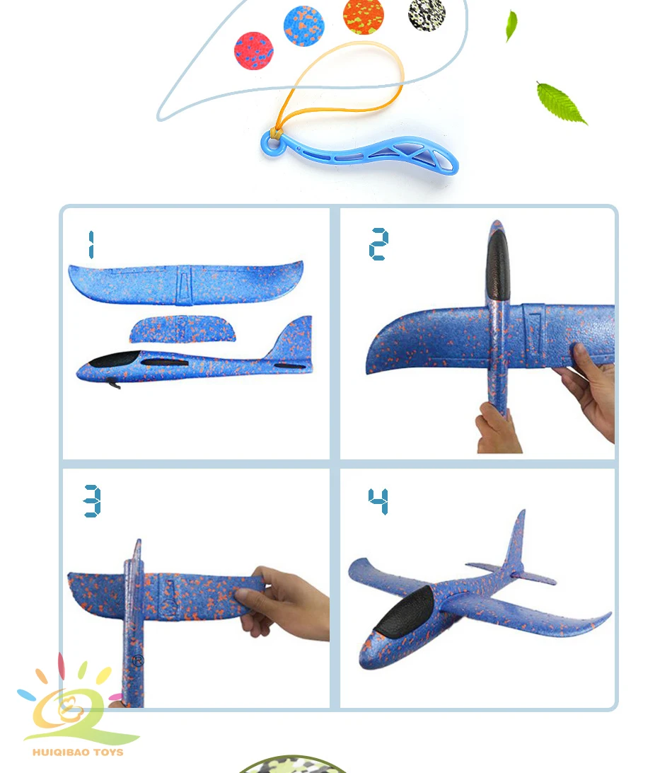 38*37 см ручной запуск бросок Пены Самолет с рогаткой Летающий планер модель самолета открытый Развивающие игрушки для детей