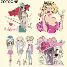 ZOTOONE Красота Девушка патчи железа на теплопередачи патчи для детей одежда милая собака DIY полосы аппликация на футболку на заказ стикер