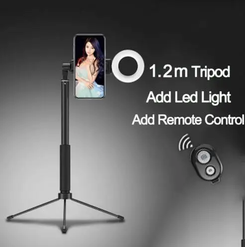1.2 M LED light tripod shutter kits-black