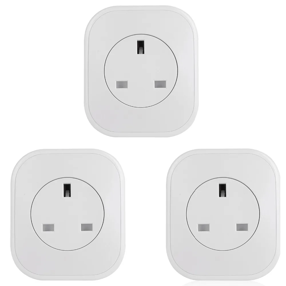 

Baijiang Smart power outlet, 3 Pcs UK Smart Home power outlet Socket WiFi plug and lamp, Compatible with Alexa, Google Home