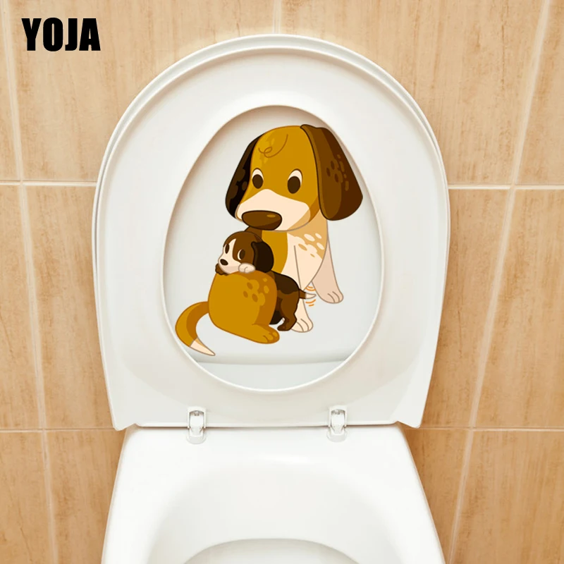 YOJA 18.2*22.7CM Family Mother Dog And Baby Home Wall Decor Toilet Sticker Decal T3-0586 | Дом и сад