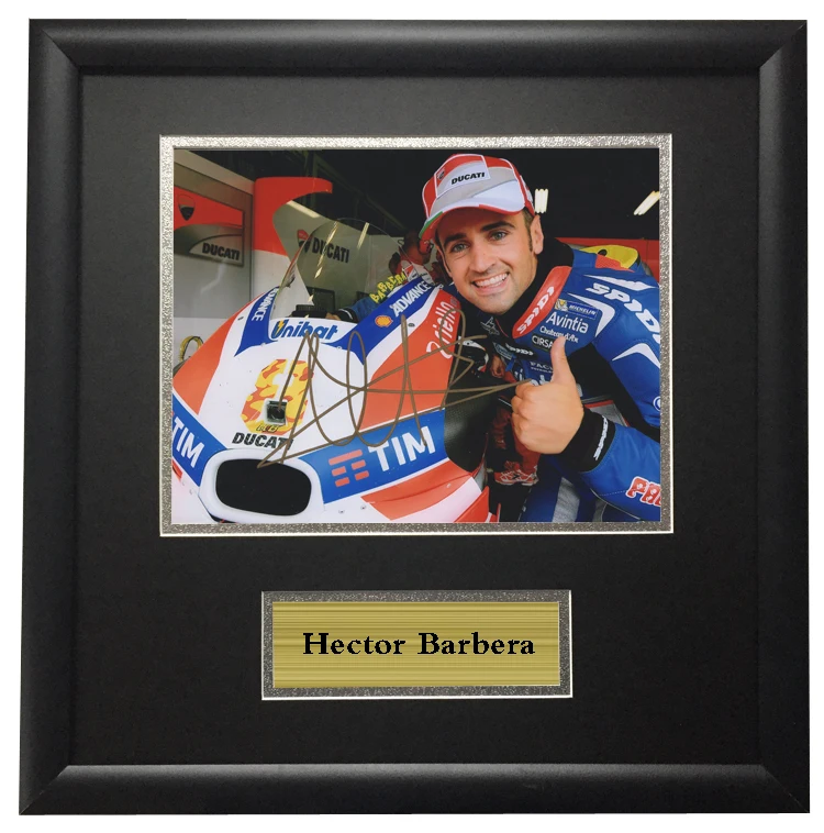 

SA COA MOTOGP Barbera racing driver autographed signed Photo Framed