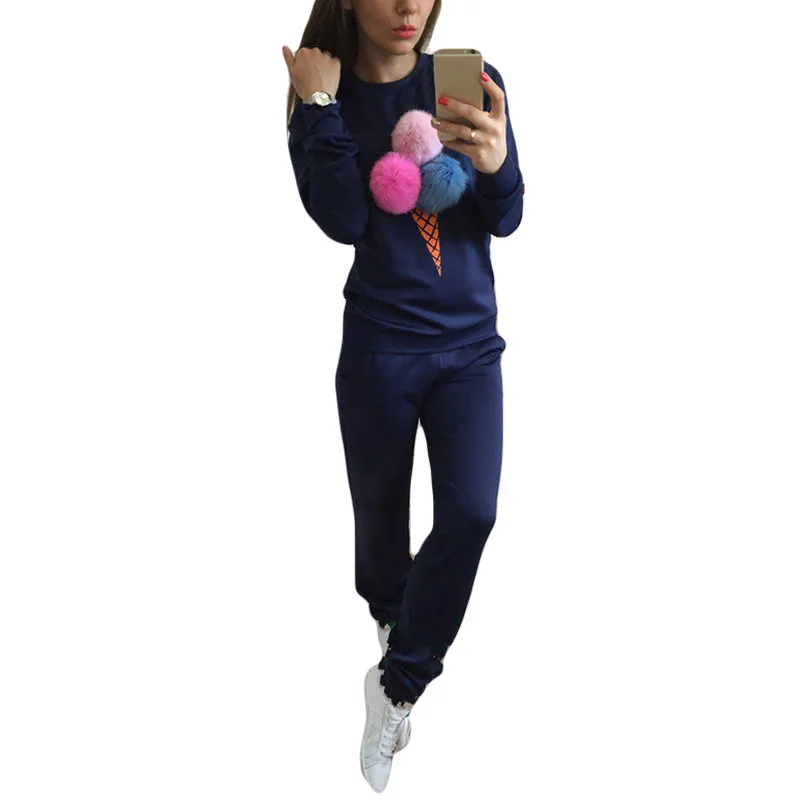 Jahurto-Ice-Cream-Tracksuit-Colorful-Plush-Ball-Patchwork-Sweatshirt-Crewneck-Pullover-Hoodie-Long-Pant-2-Piece