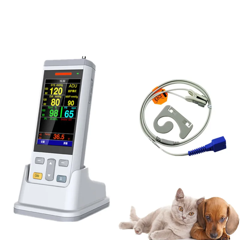 Ветеринарный монитор основных жизненных показателей клиника монитор пациента больничный монитор основных жизненных показателей с Spo2/NIBP/температурой