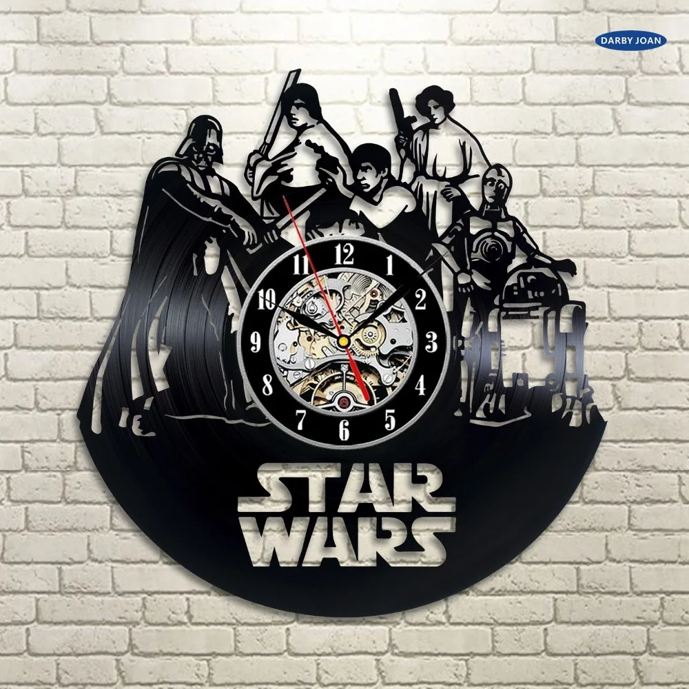 Star Wars Art Vinyl Record Wall Clock Gift Home Vintage Decor Star Wars Art Vinyl Record Wall Clock Gift Home Vintage Decor