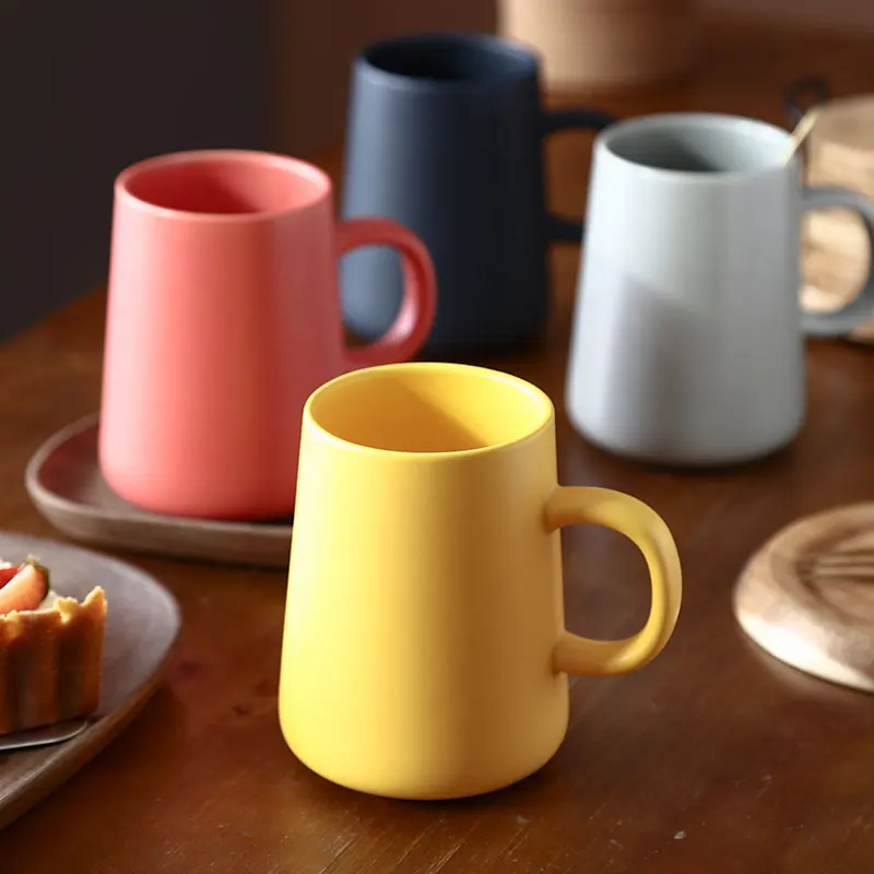 buy Unibird 450ml Nordic Style Solid Color Ceramic Coffee Milk Mug with Spoon Porcelain Breakfast Tea Cup Tableware Water Container