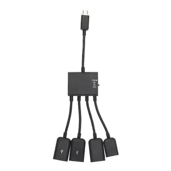 

ALLOYSEED Advanced tablet notebook hab otg multi Black 4 Port Micro USB Power Charging OTG HUB Cable For Smartphone Tablet