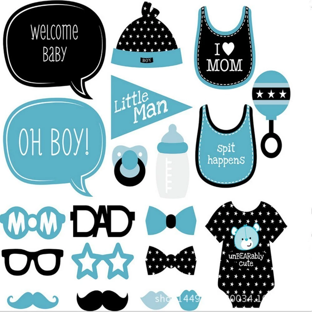 Baby Shower Boy Anak Hari Natal Photo Booth Props Pesta Ulang Tahun 20 Pcs Set Set Boy Set 2sets Christmas Aliexpress