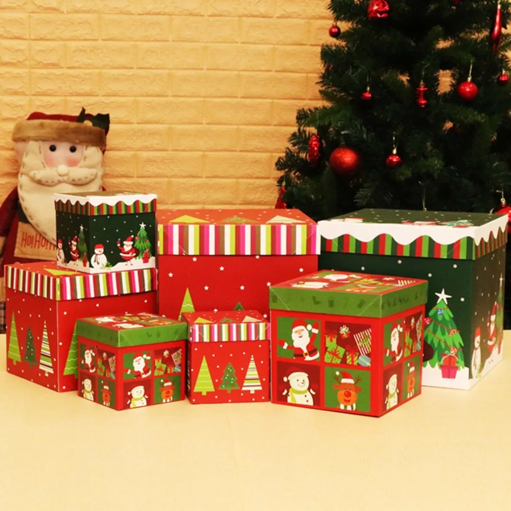 Рождественские украшения, рождественские подарочные коробки, Подарочная коробка, сцена, макет рождественской подарочной упаковки, Прямая поставка