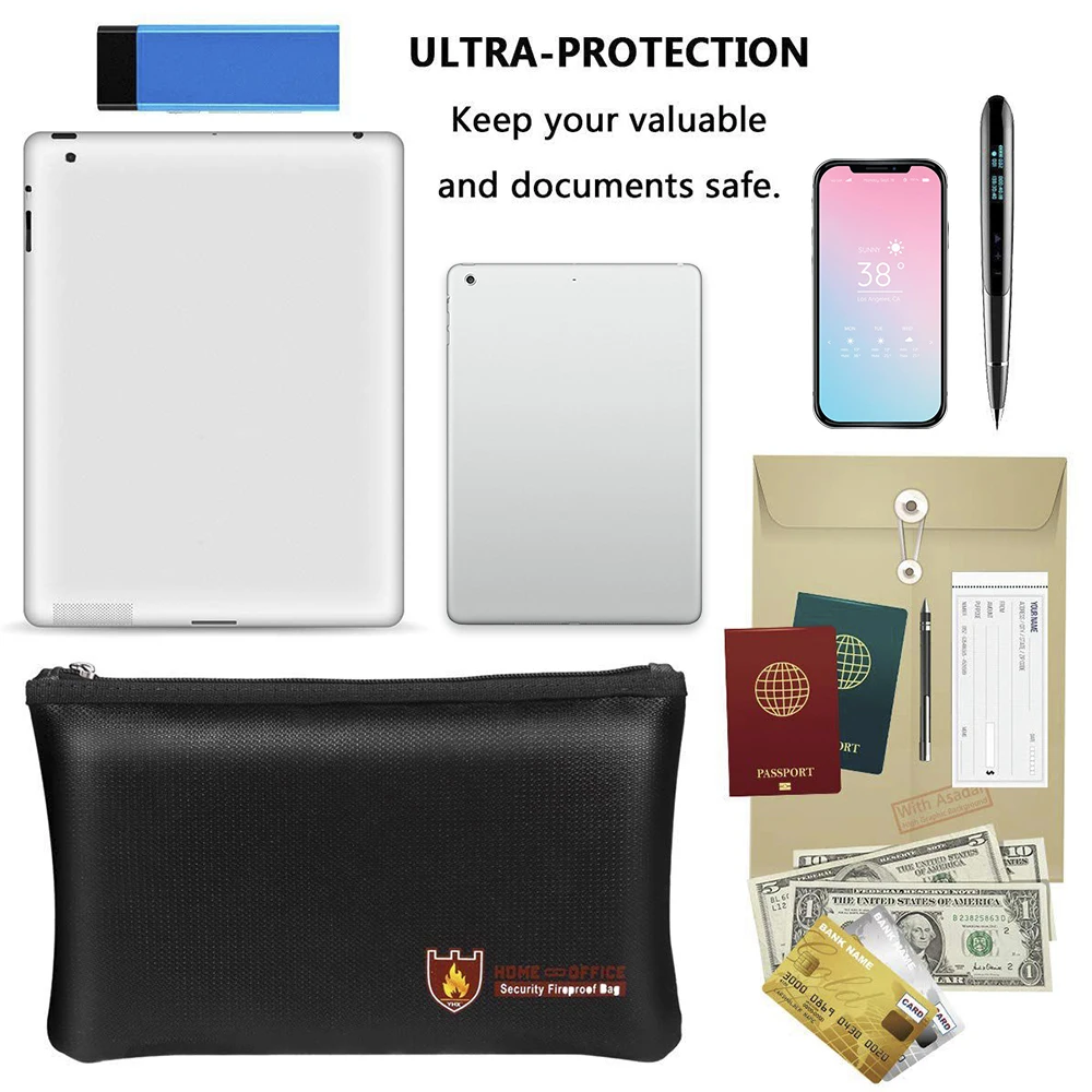 Огнестойкая денежная Сумка для документов, портфель, Офисная деловая сумка, банкомат, карта, паспорт, ценности, безопасное хранение для