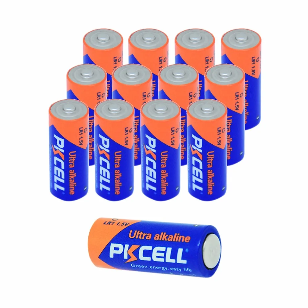 12 X батарейки PKCELL 910A LR1 Размер N AM5 E90 MN9100 щелочная батарея сухая батареи для