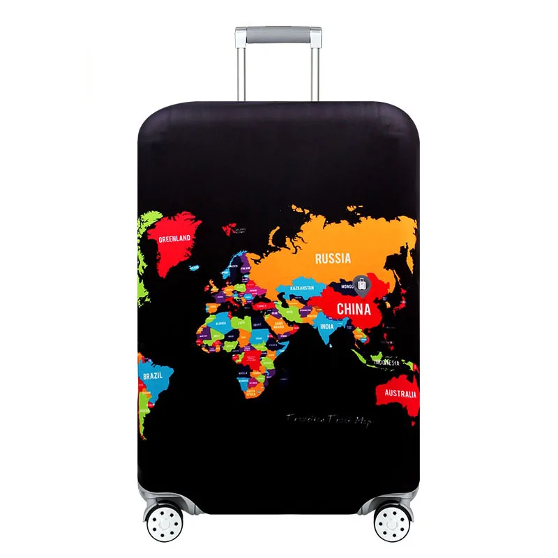 JULY'S SONG World Map Elastic Thick Luggage Cover for Trunk Case Apply 18''-32'' Suitcase Protective Cover Travel Accessory JULY'S SONG World Map Elastic Thick Luggage Cover for Trunk Case Apply 18''-32'' Suitcase Protective Cover Travel Accessory
