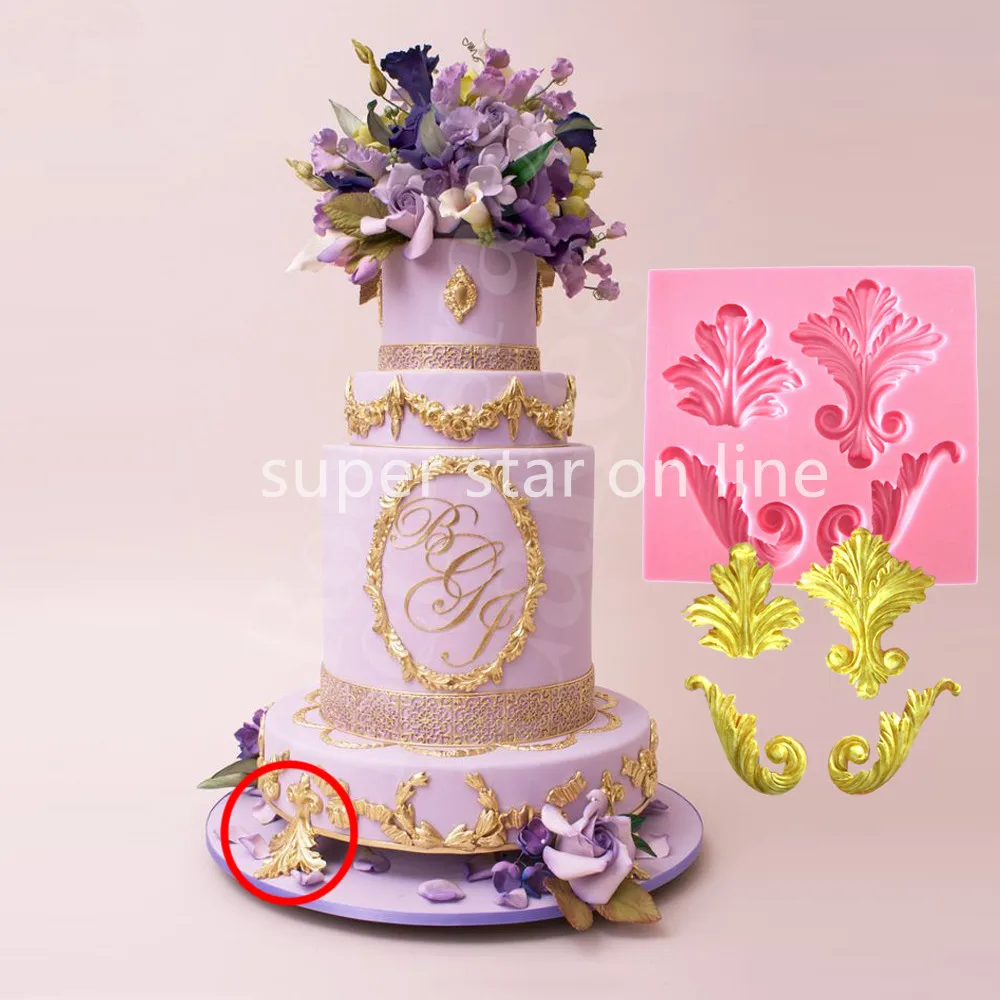 Aliexpress Buy Flourish Leaf Scroll Silicone Mold