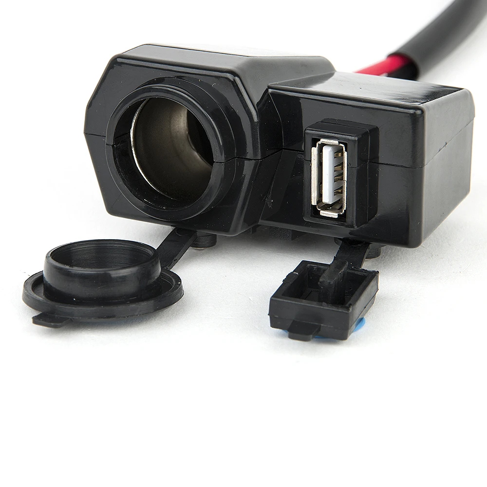 

dropshipping Universal Waterproof 12V Motorcycle Cigarette Lighter Socket with 2.1A USB Power Port Adaptor Outlet Socket Charger