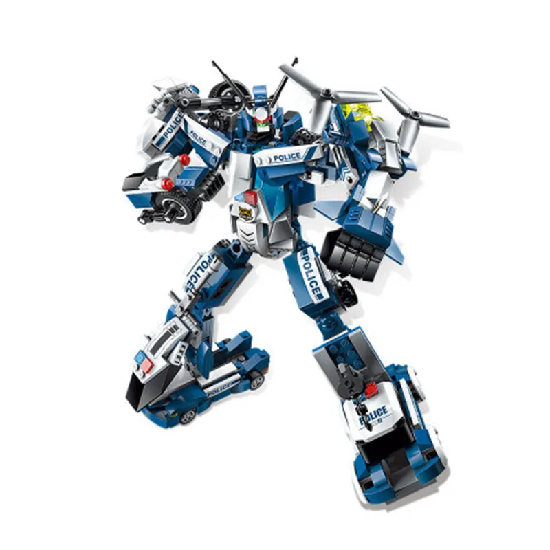 577pcs 6in1 Police War Generals Robot Car Building bocks Educational toys for children Legoings 577pcs 6in1 Police War Generals Robot Car Building bocks Educational toys for children Legoings
