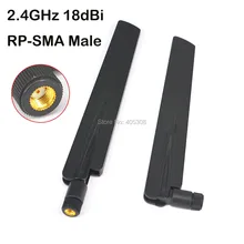 2 шт. 2,4 ГГц 18dbi Omni-direction wifi антенна c разъемами RP SMA male для антенного усилителя ретранслятора ip-камеры