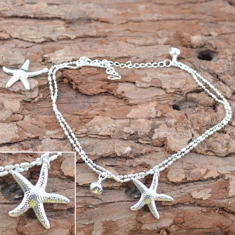 

Fashion Silver Women Starfish Anklet Foot Chain Sea Star Ankle Barefoot Bracelet