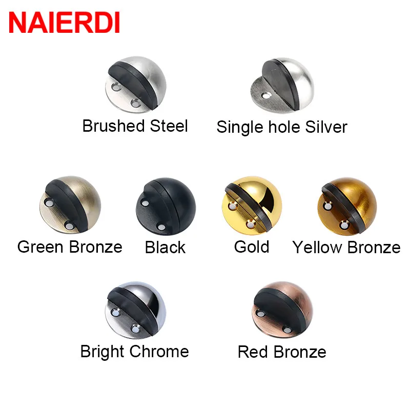 7 Colors Stainless Steel Rubber Door Stopper Non Punching Sticker Door Holders Catch Floor Mounted Nail-free Stops door stopper