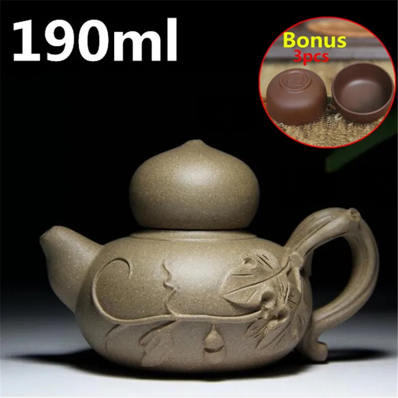 

Famous Chinese Porcelain Tea Pots 190ml Handmade Ceramic Kung Fu Tea Set Yixing Zisha Teapot Tea Set Bonus 3 Tea Cups New Design