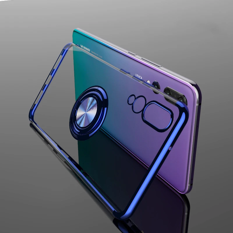 Elecplating Soft Cases for Huawei P30 Pro 30Pro P20 Lite Nova 4 4e 3e Case Invisible Finger Ring Cover for Huawei Mate 20 Case