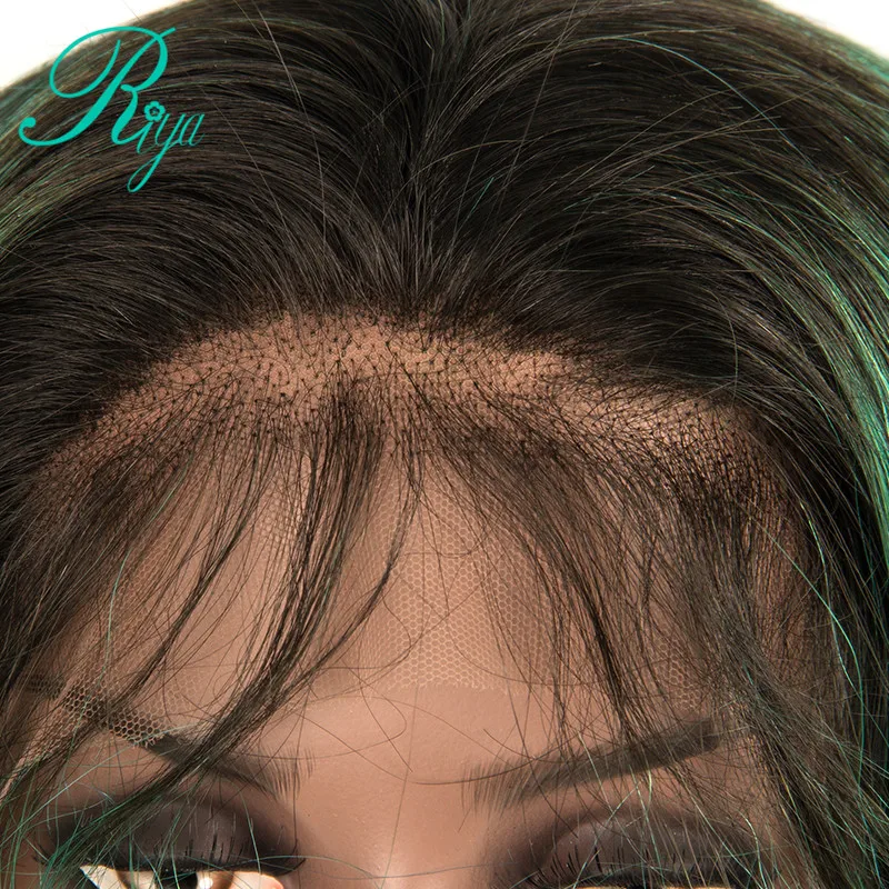 1B green human hair wig (5)