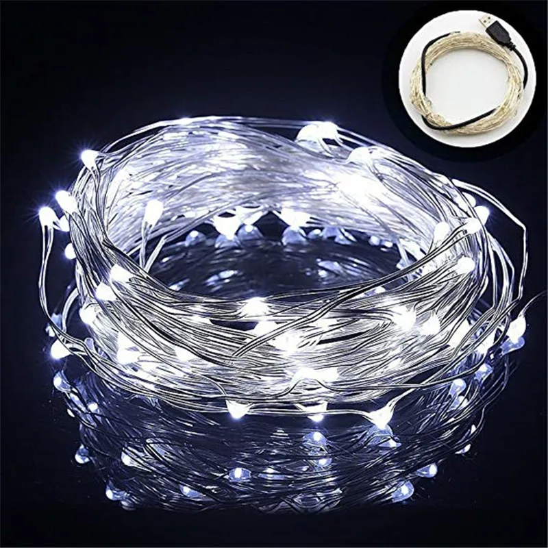 

USB LED String Light Sliver Wire fairy lights Holiday Outdoor Waterproof Decoration Christmas Party Wedding led string garland