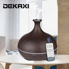 DEKAXI 300 мл деревянный увлажнитель воздуха Арома эфирные масла диффузор ароматерапия ультразвуковая крутая туман со светодиодным пультом дистанционного управления