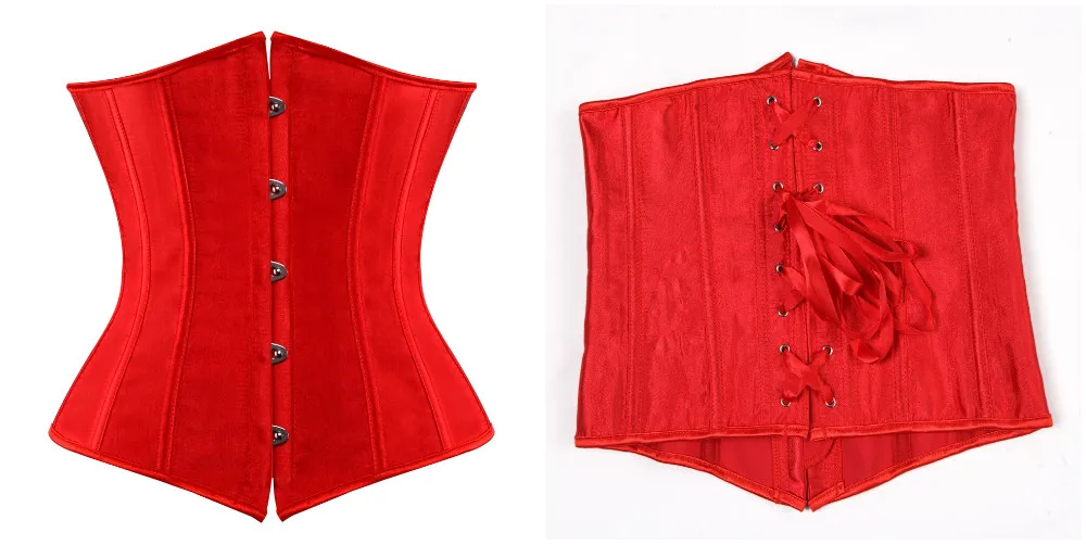 Сексуальная атласная Талия Cincher под грудью корсет S 6XL размера плюс корсеты и