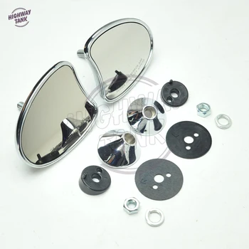 

1 Pair Chrome Inner Fairing Mount Motorcycle Mirror Moto Side Rear mirrors case for Harley Street Glide 2014 2015 2016 2017