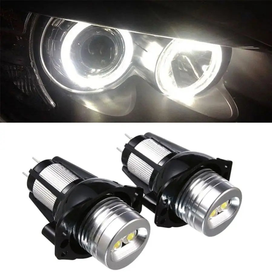 

New Arrival 2x E90 Angel Eyes Halo Ring LED Light 6W Marker Bulb Xenon White for BMW m15