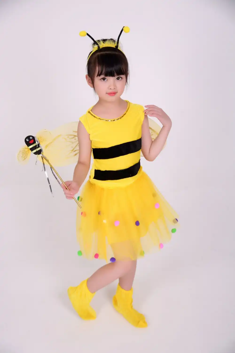 Amarillo Halloween Animal Abeja Miel Disfraz Para Niños Cumpleaños Y Carnaval Vestidos De Fiesta Para Niñas Pequeñas Video Vestidos Aliexpress