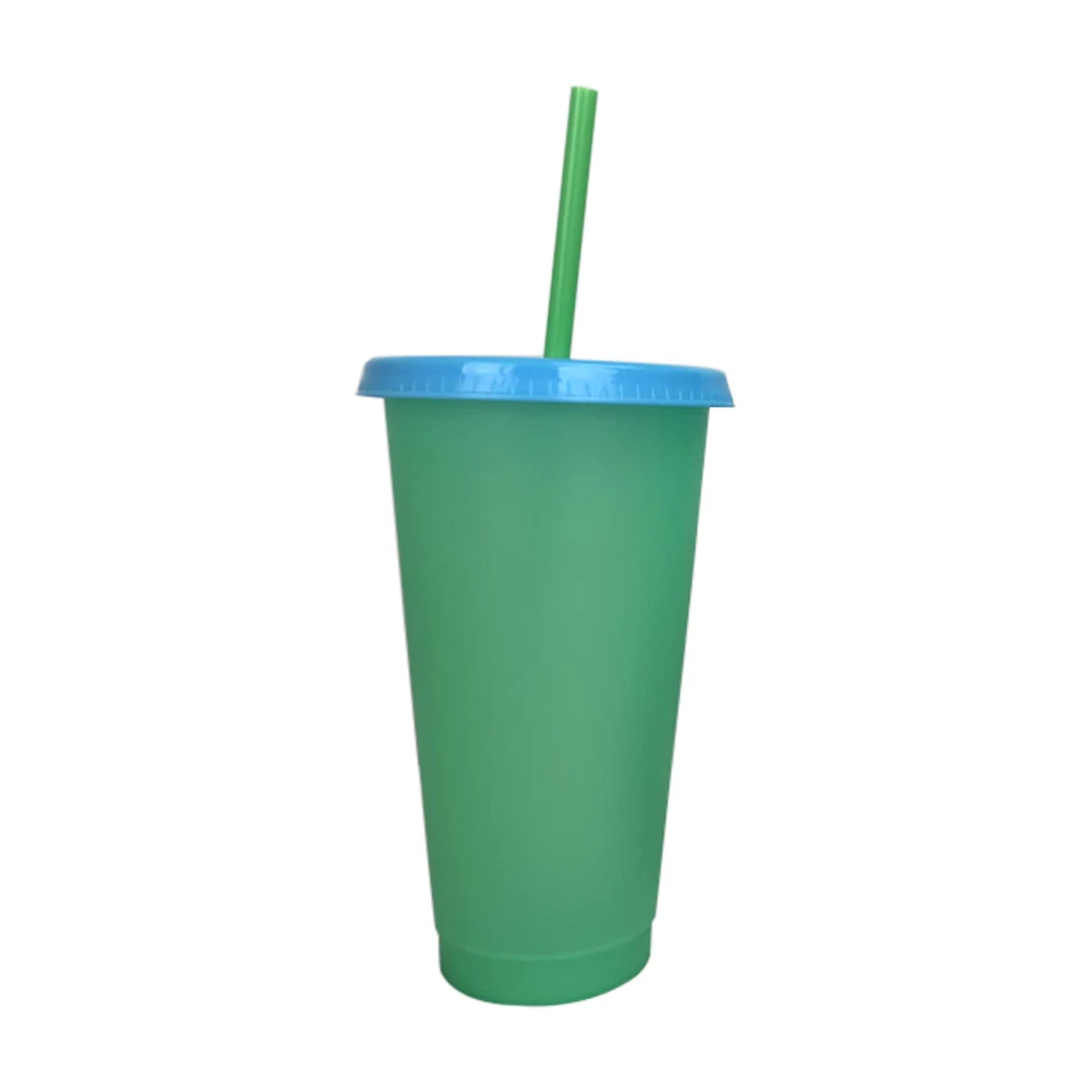 Многоразовая пластиковая кружка для воды, меняющая цвет, летняя кружка для воды - Цвет: Зеленый
