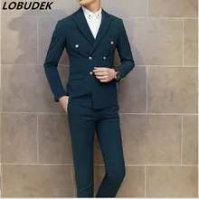 Male(jacket+pants)wedding suit 2piece set slim jacket blazer trousers for wedding studio office business formal autumn clothing