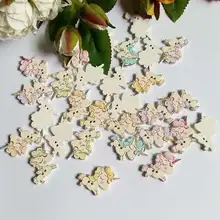 

50Pcs Sewing Scrapbooking unicorn Wooden Buttons Sewing Accessories 2 Holes Mix Wood Decorative Button