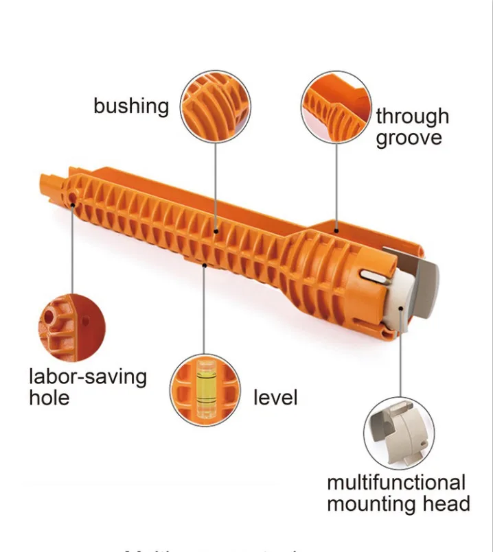 Многофункциональный гаечный ключ установщик раковины гаечный ключ противоскользящая ручка инструмент сантехника кран установщик раковины ремонт гаечный ключ инструмент