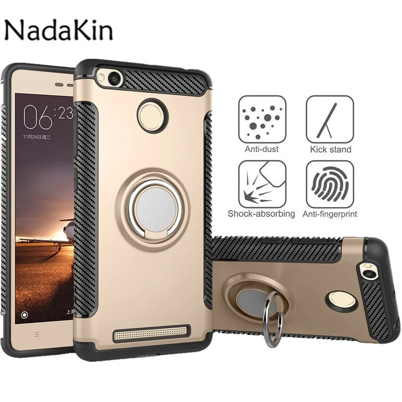 

Case for Xiaomi Redmi 3S 3X 4A 4X 5X 6 MIX 2 Note 3 4 5 Plus 5A Car Holder Magnetic Suction Ring Bracket Shockproof Armor Cover