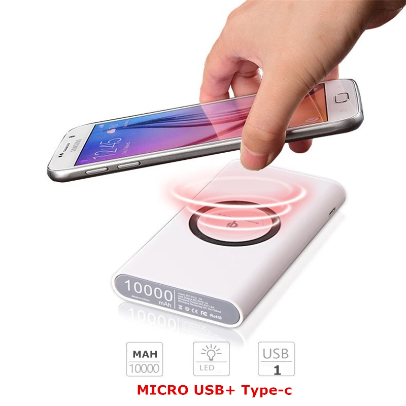 Mzxtby универсальное беспроводное зарядное устройство QI power Bank USB цифровой дисплей