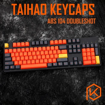 

taihao abs double shot keycaps for diy gaming mechanical keyboard color of white orange grey