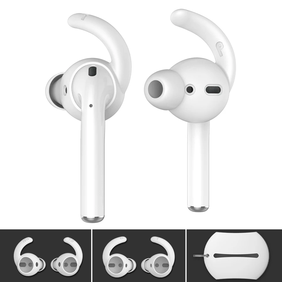 2 пары ушных вкладышей для Apple Airpods, силиконовый чехол для наушников, чехол для хранения наушников Airpods, аксессуары для наушников